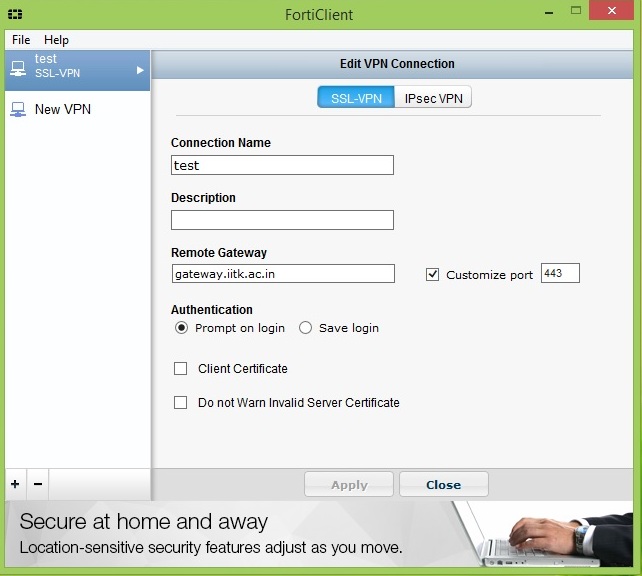 how to use fortinet vpn client