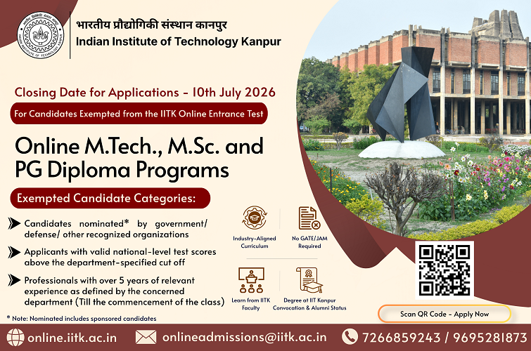 Online M.Tech., M.Sc., and PG Diploma Programs