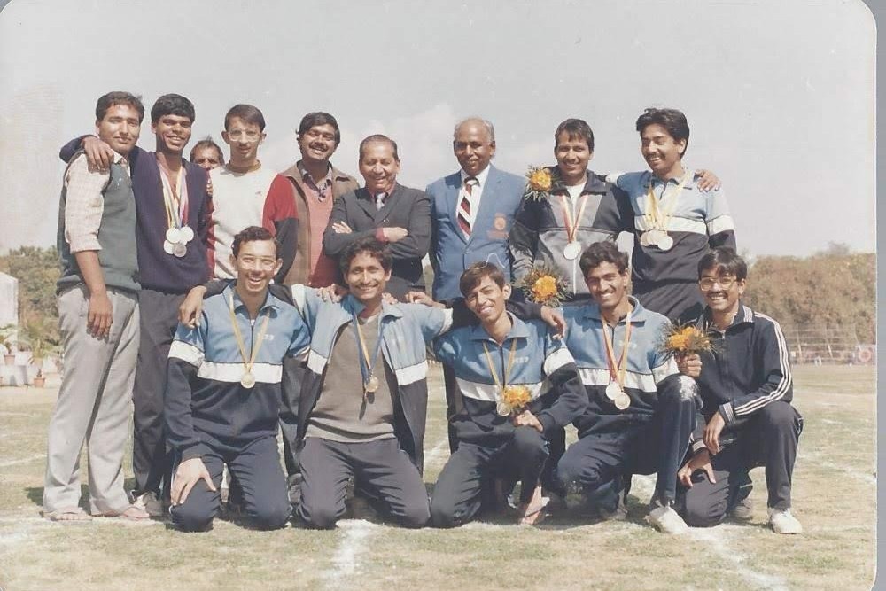 Ajay with the athletics team