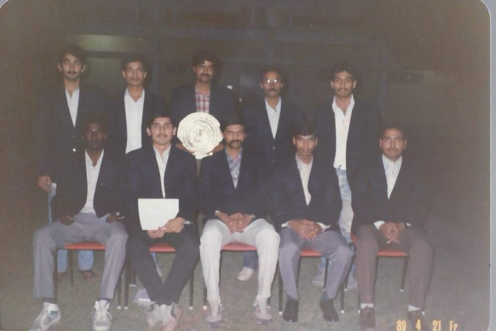 Ajay lifting the championship trophy