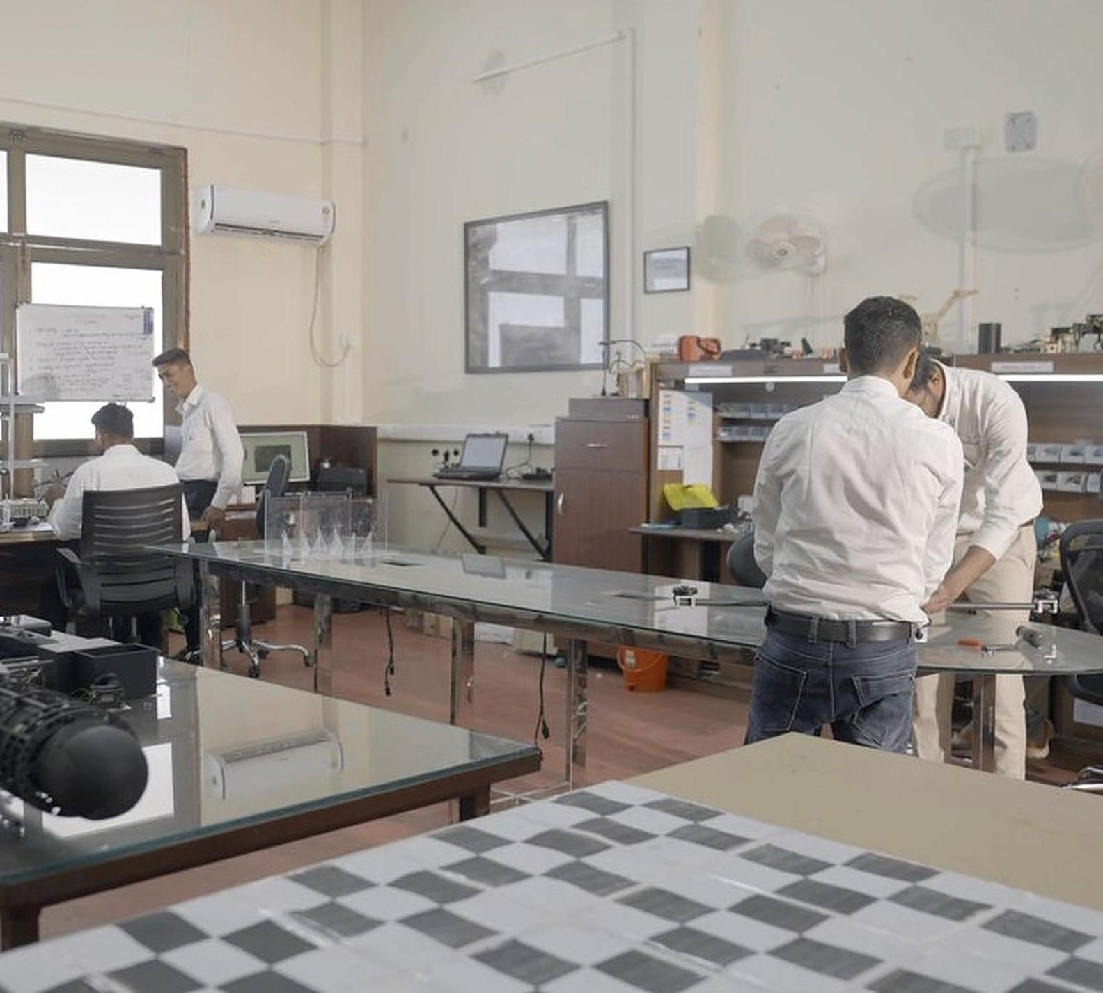 Researchers at work in a laboratory
