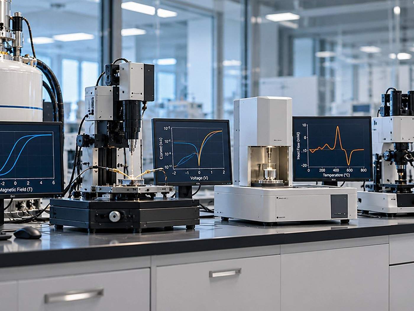 Device characterisation instruments on a lab bench