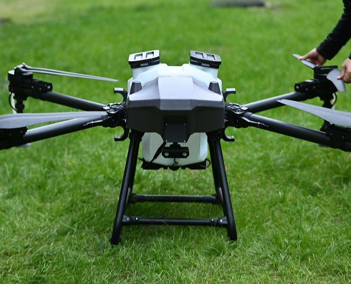 An agricultural drone on a field