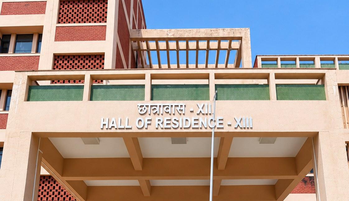 Hall of Residence XIV at dusk