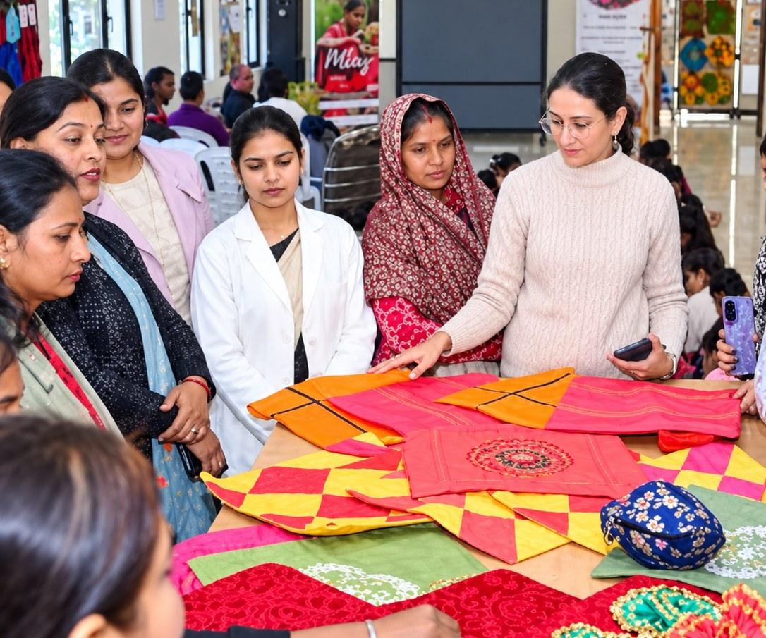 Women at the Kalagram craft workshop