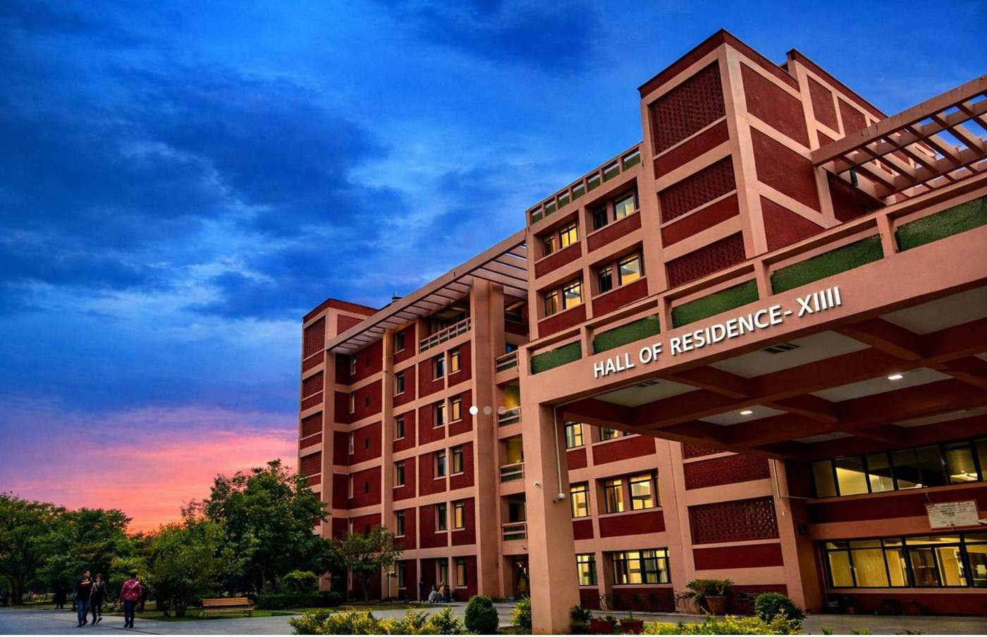 Hall of Residence XIV at dusk