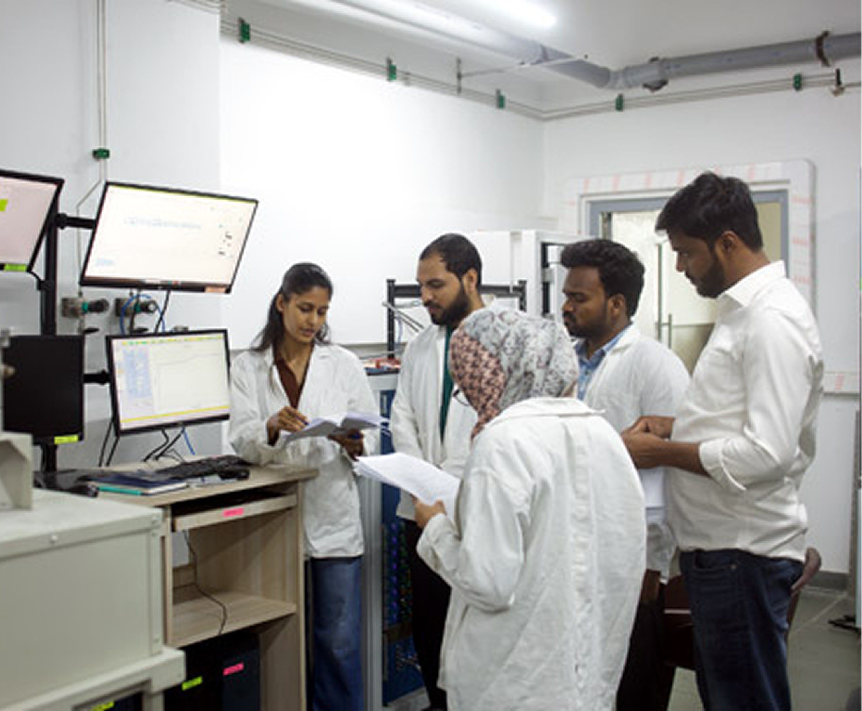 Researchers in a laboratory at IIT Kanpur