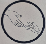 A drawing of two hands in a circle

AI-generated content may be incorrect.