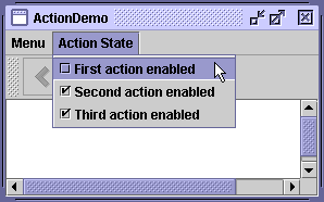 A snapshot of ActionDemo when 
