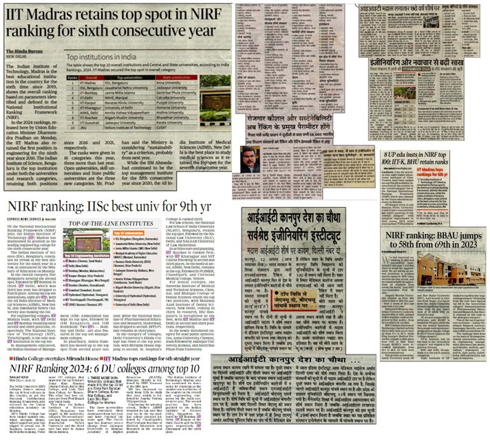 Media Coverage NIRF Ranking 2024