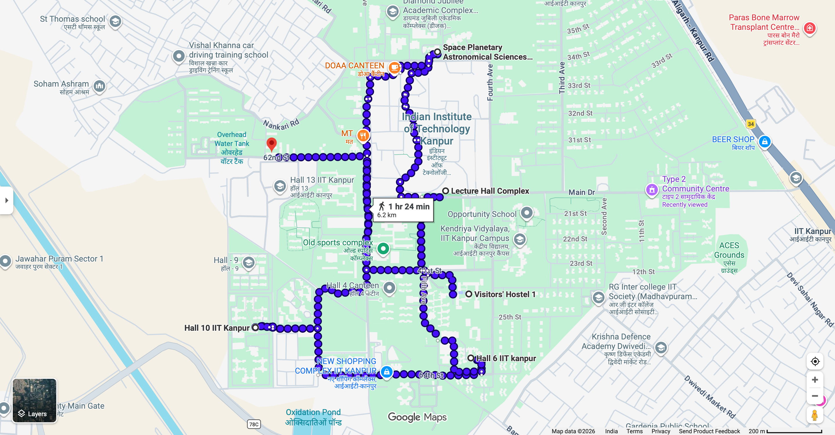 IIT Kanpur Campus Map